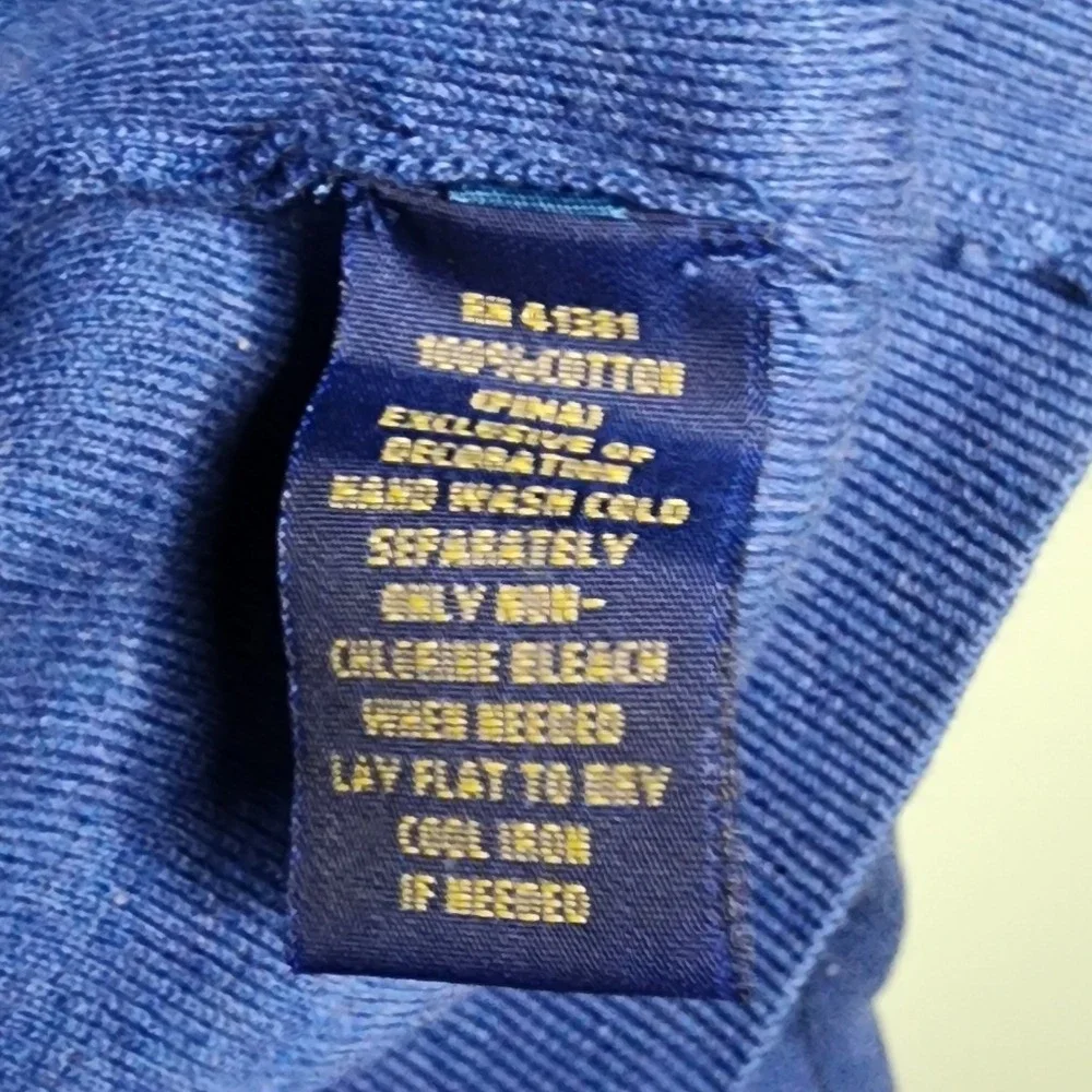 Men's Blue Pullover Sweater Polo Ralph Lauren Pima Cotton XL Ribbed Cuffs/Hem‎